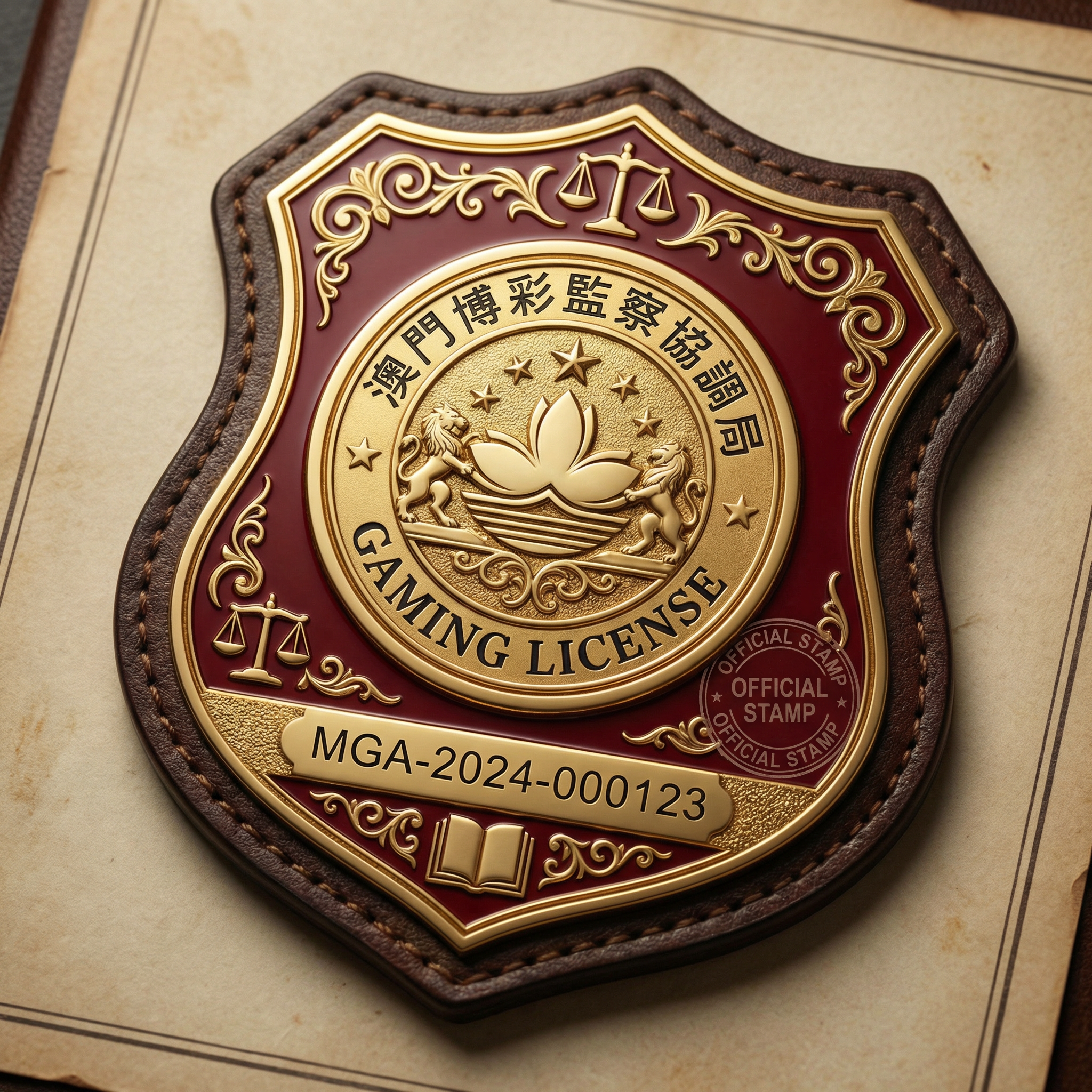 澳门博彩监察协调局颁发的开云棋牌运营牌照徽章