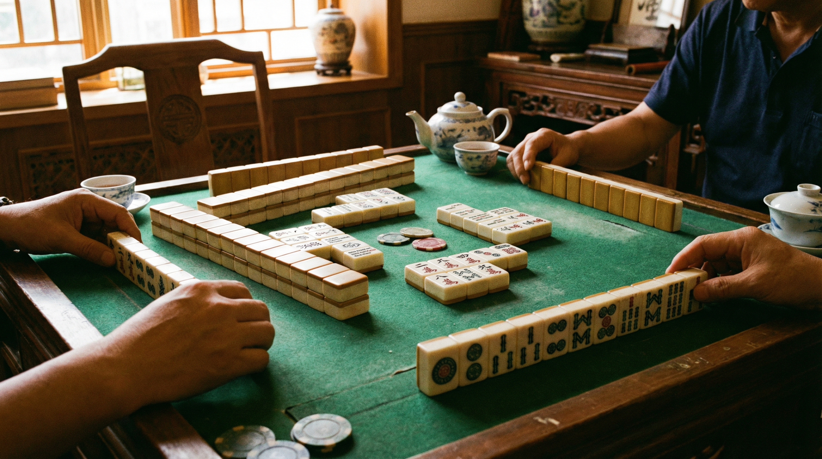 麻将胡了游戏桌面展示传统麻将牌局